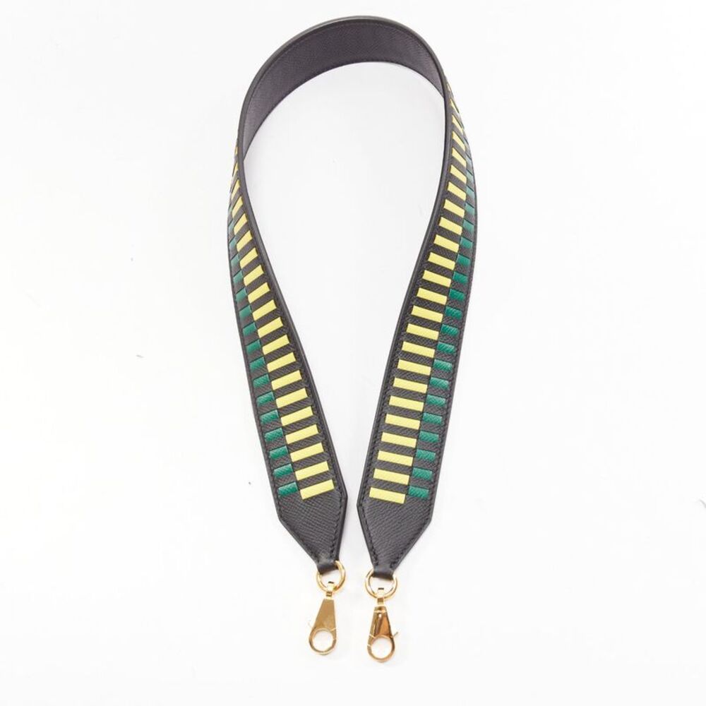 Hermes Sangle Cavale woven togo leather long strap